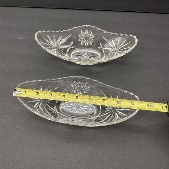 Cut Glass Candy Nut Dish Star Of David Pinwheel Sawtooth Edges Vtg Set Of 2 - Picture 7 of 12